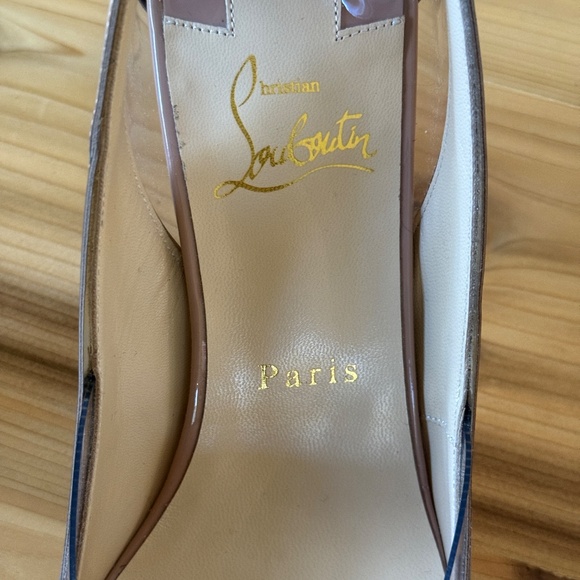 Christian Louboutin Cosmo 554 85 Nude Patent Stiletto | NEW IN BOX | Size 38 - Picture 8 of 9